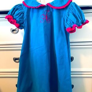 Smock Dot monogrammed corduroy dress 4T